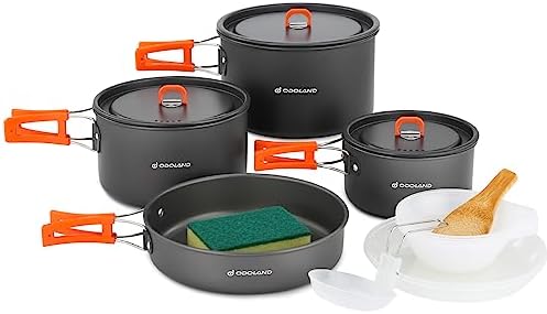 15pcs Camping Cookware Non-Stick Lightweight Camping Pots a…