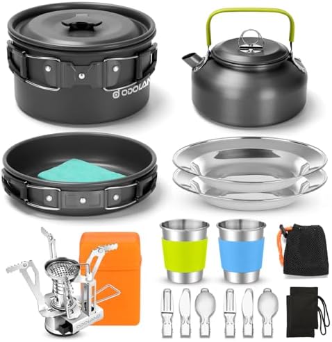 16pcs Camping Cookware Mess Kit