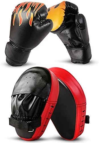 2-in-1 Kids Boxing Gloves and Punching Mitts Set