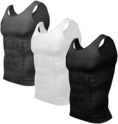 3 Packs Men's Body Shaper Base Layer Shirt
