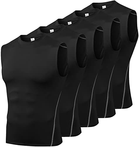5 Pack Mens Dry Fit Tank Tops
