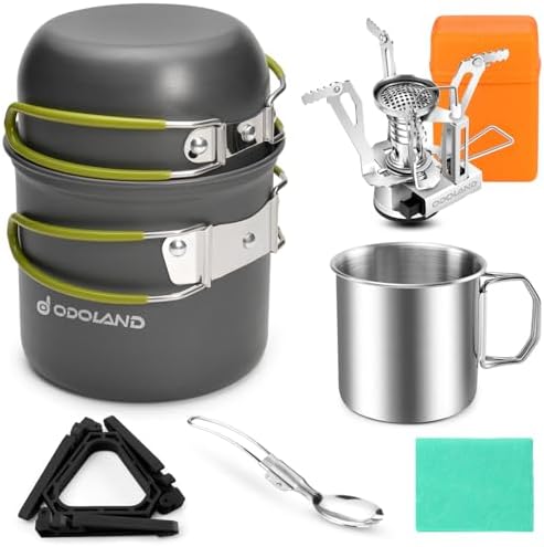 8pcs Camping Cookware Mess Kit