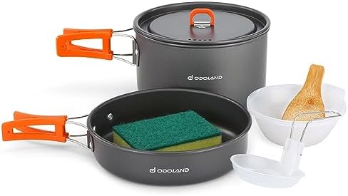 9pcs Camping Cookware Non-Stick Lightweight Camping Pots an…