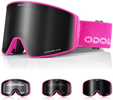 Anti-Fog Photochromic Ski Goggles with Pattern Strap