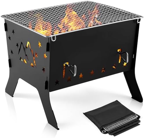 Camping Grill Portable Folding Charcoal Grills Backpacking …