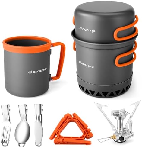 Camping Pots with Heat Exchanger Camping Cooking Set with P…