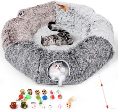 Large Cats Tunnels for Indoor Cats Fluffy Warm Cat Bed and …