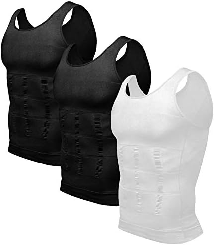 Men's 3 Pack Body Shaper Base Layer Compression Shirt Tummy…
