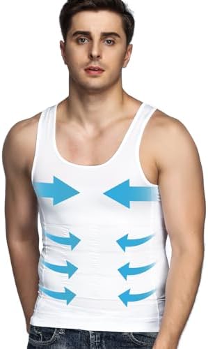 Men's Body Shaper Slimming Shirt Tummy Vest Thermal Compres…