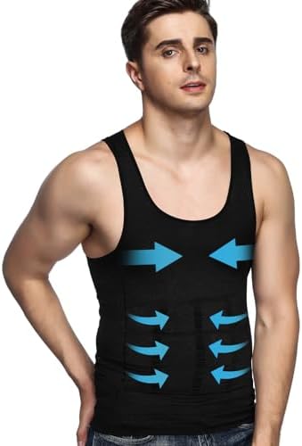 Men's Body Shaper Slimming Shirt Tummy Vest Thermal Compres…