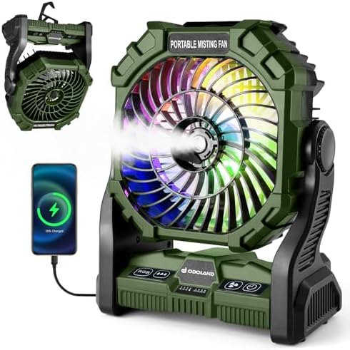 Portable Camping Fan with LED Lantern