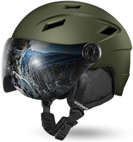 Ski Helmet with 2-in-1 Visor Goggles